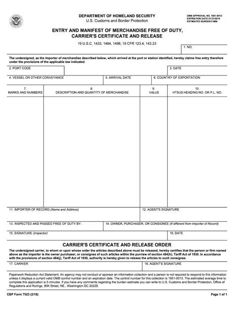 Cbp Form 7523 Fill Out And Sign Online Dochub