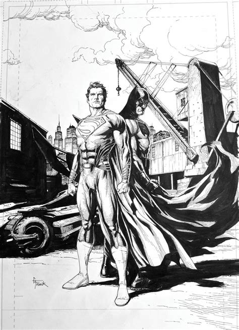 Batman And Wonder Woman Original Comic Art By Al Rio Cover