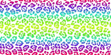 Neon Leopard Seamless Pattern Rainbow Colored Spotted Background
