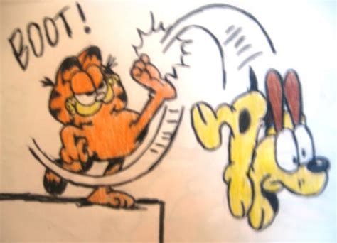 Garfield Kicking Odie By Yoshigamergirl On Deviantart