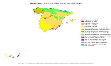 Spains Koppen Geiger Climate Classification Map Rgeography