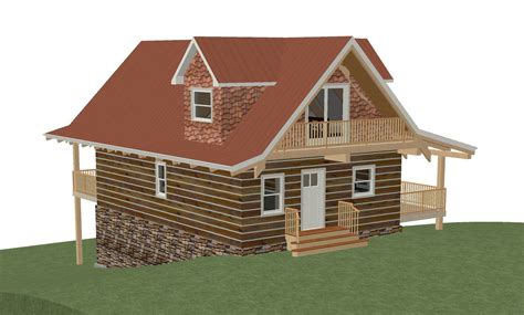 Log Home Floor Plan 24x36 864 Square Feet Plus Loft