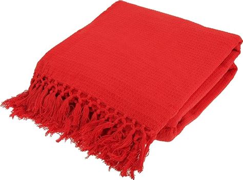 Cotton Honeycomb Throw Red 70 X 100 Uk Kitchen And Home