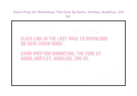 Calaméo Links Exam Prep For Marketing The Core By Kerin Hartley