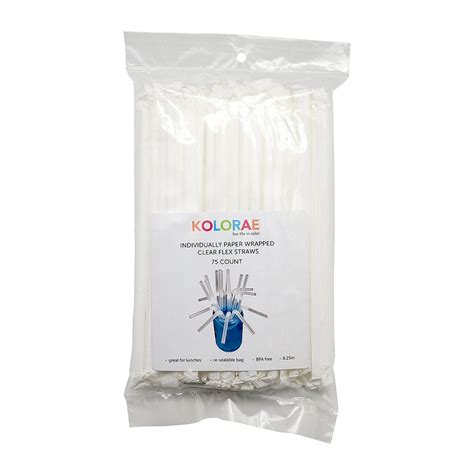 Kolorae Individually Paper Wrapped Clear Flex Straws Blueoco