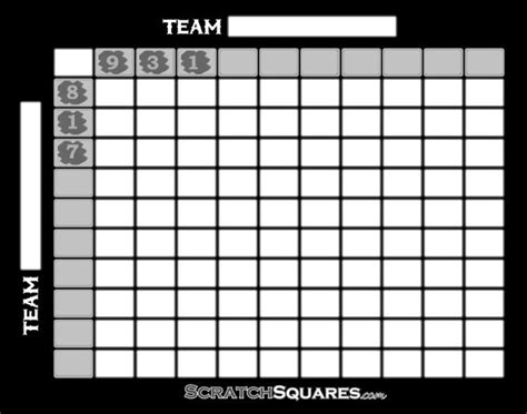 20 Pack Scratch Off Football Square Grid 100 Squares