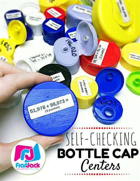 Self Checking Bottle Cap Centers Flapjack Math Teaching Math Math