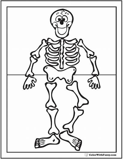 Coloring Printable Skeleton Halloween Pdf