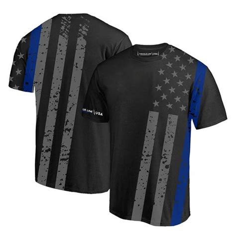 Athletic T Shirt All Over Thin Blue Line