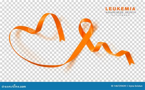 Leukemia Awareness Month Orange Color Ribbon Isolated On Transparent