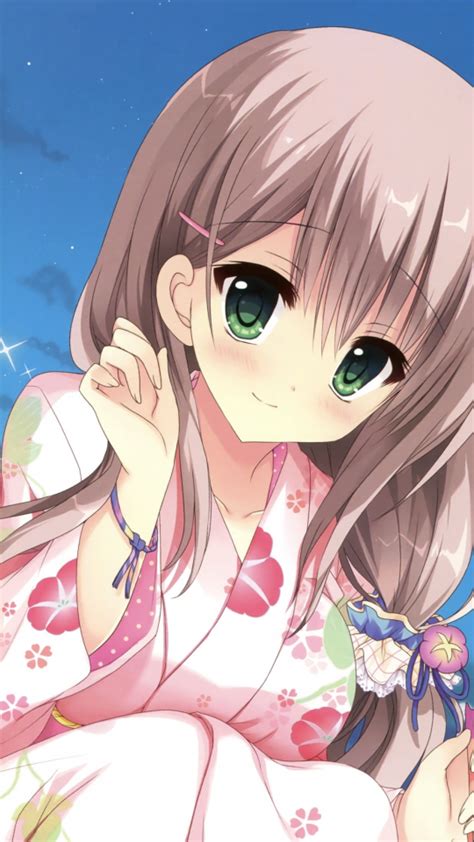 Download 540x960 Wallpaper Cute Anime Girl Outdoor Green Eyes Samsung Galaxy S4 Mini
