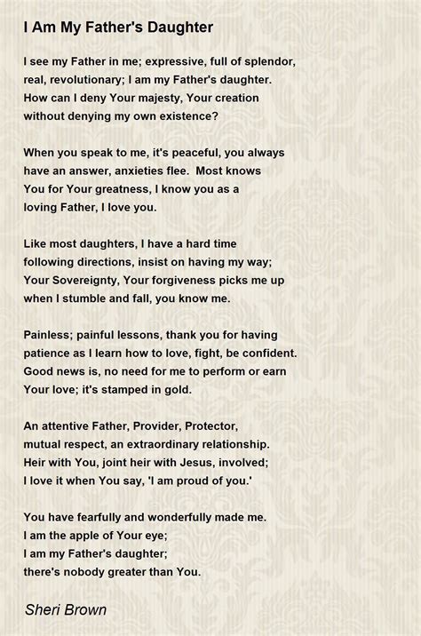 I Am My Fathers Daughter I Am My Fathers Daughter Poem By Sheri Brown