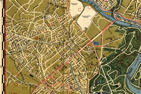 Philadelphia Trolley Streets 1944 Ptc Street Map