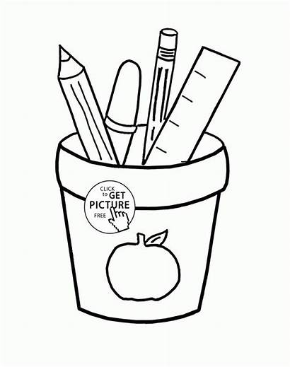 Coloring Supplies Pages Printables Drawing Wuppsy Printable