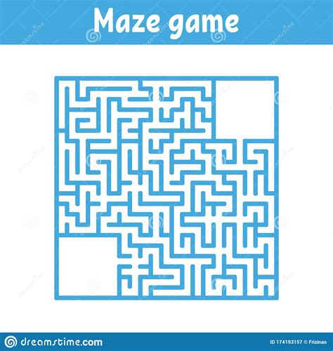 Colored Square Labyrinth Game For Kids Puzzle For Children Maze