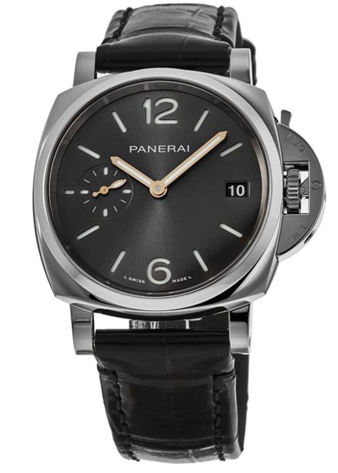 Panerai Luminor Due 38mm Grey Dial Leather Strap Mens Watch Pam01247