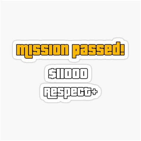 Gta Mission Passed Sticker By Derrtsa Redbubble