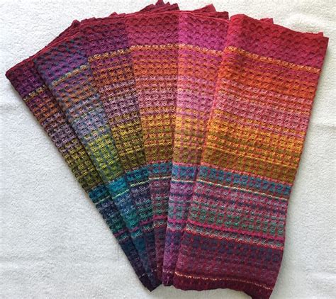 Lauralou64s Rainbow Huck Towels Towel Weaving Weaving