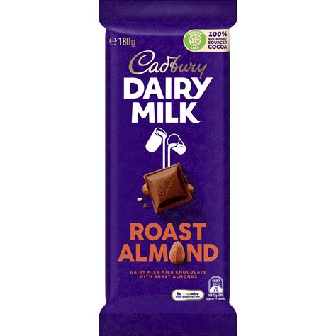 Cadbury Dairy Milk Roast Almond Chocolate Block G Woolworths