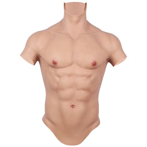 Buy Half Body Silicone Muscle Suit Realistic Male Chest Vest Simulation