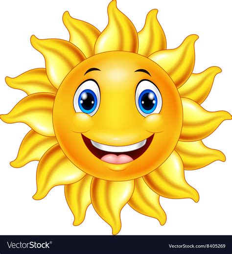 Cute Smiling Sun Cartoon Royalty Free Vector Image