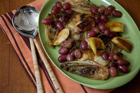This recipe is not new to the blog. Side dish for pork tenderloin - grilled or pan roasted endive, apples and grapes | Dinner ...
