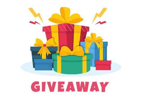 Giveaway Template Hand Drawn Cartoon Flat Illustration with Win a Prize
