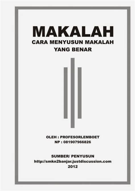 Penulisan Cover Makalah Ilustrasi