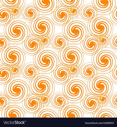 Seamless Pattern Orange Swirls Isolated On White Vector Image