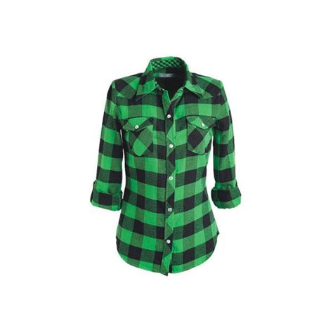 Elisa Flannel Shirt In Emerald Green 21 Found On Polyvore Green