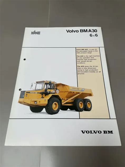 Volvo Bm A30 6x6 Articulated Dumptruck Brochure 513 Picclick
