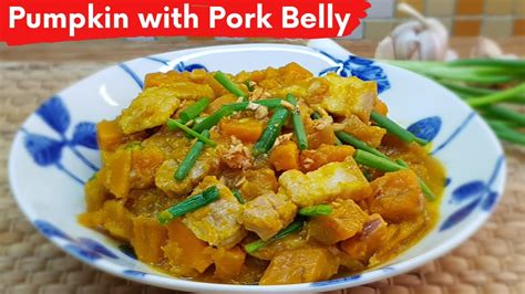 Stir Fry Pumpkin With Pork Belly ฟักทองผัดหมูสามชั้น Youtube