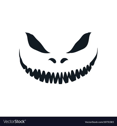 Scary Face Isolated On White Background Royalty Free Vector