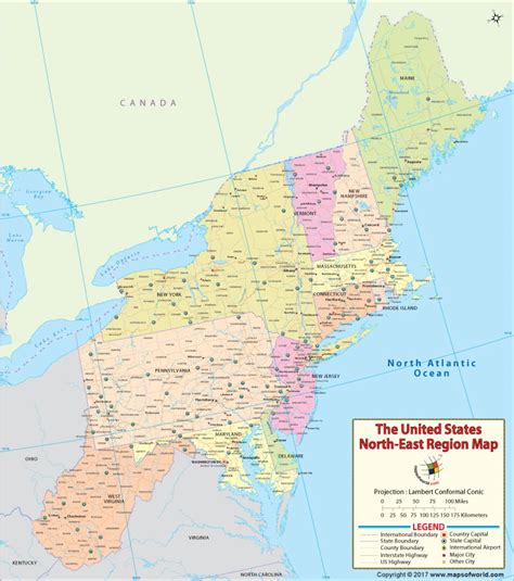 Map Of Northeast Usa With States And Cities World Maps