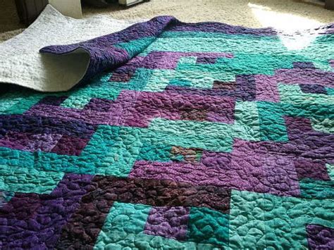 Purple And Teal Quilt Made To Order Hand Dyed Quiltking Quilt Queen