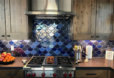 Mountain Modern Kitchen Backsplash And Tiled Fireplace Inspiration