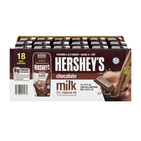 Hersheys Chocolate Milk 2 Reduced Fat 18 Ct 8 Fl Oz From Stop