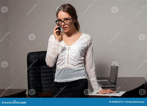 Secretary Works In The Office Stock Image Image Of Computer Busy