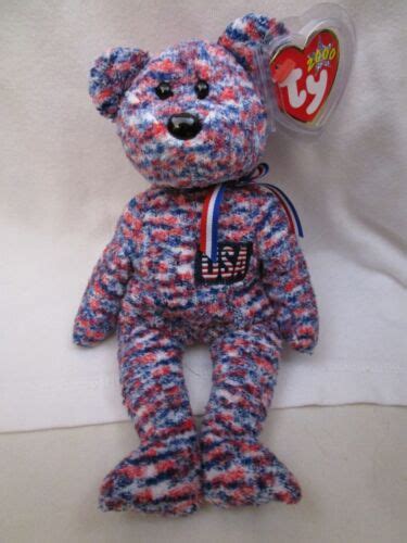 Ty Beanie Baby Usa Red White Blue Bear Mwmt Ebay