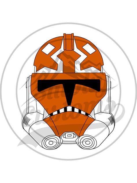 Captain Rex Hand Drawn Helmet Ready To Cut And Print Svg Png 