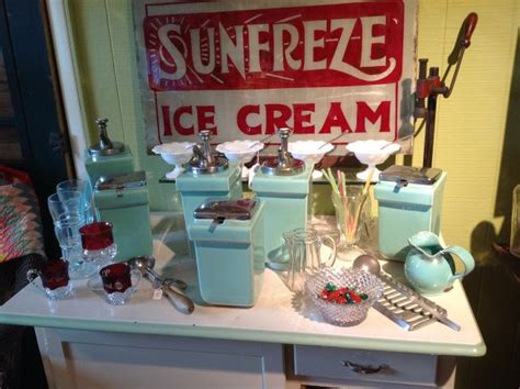 Vintage Ice Cream Parlor Set And An Ice Cream Oxymoron Sign Trying To