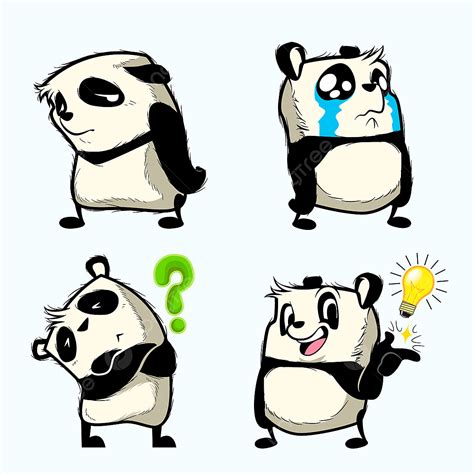 Gambar Stiker Panda Lucu Panda Patch Tambalan Vektor Beruang Png Dan