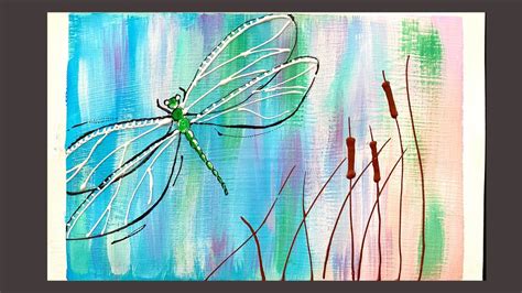 Clear Dragonflyacrylic Painting For Beginner Landscape Paintingday