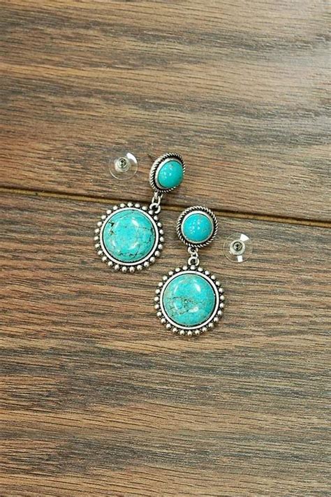 Jchronicles Natural Turquoise Post Earrings In Vintage Turquoise