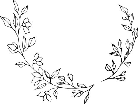 Premium Vector Wreath With Graphic Vector Plant Branches With Buds