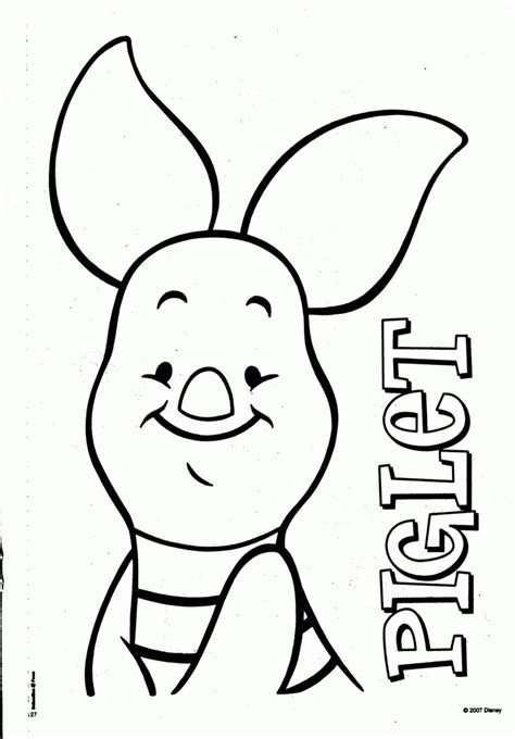 Pics Of Piglet And Tigger Coloring Page The Pooh Coloring Home