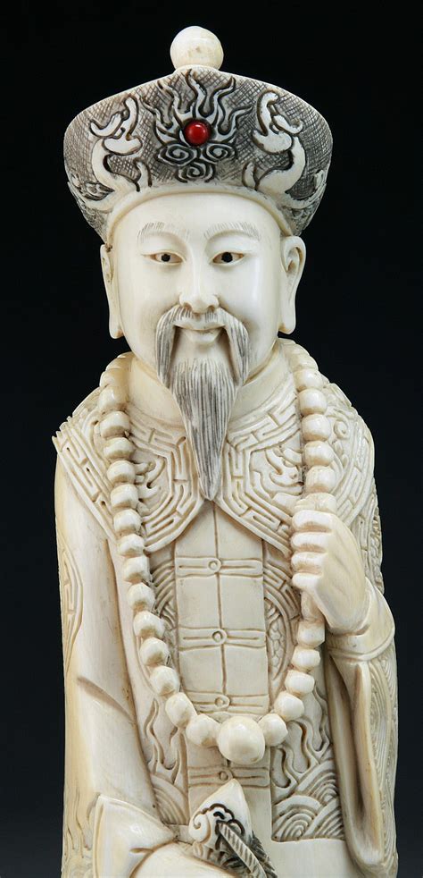 Sold Price Pair Chinese Antique Carved Ivory Emperor And Empress May 6