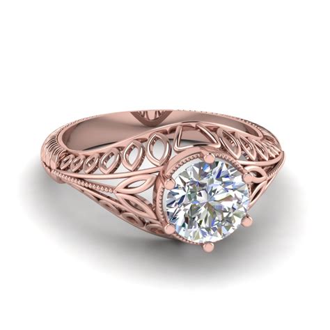 4.6 out of 5 stars 503. Edwardian Filigree Solitaire Engagement Ring In 14K Rose Gold | Fascinating Diamonds