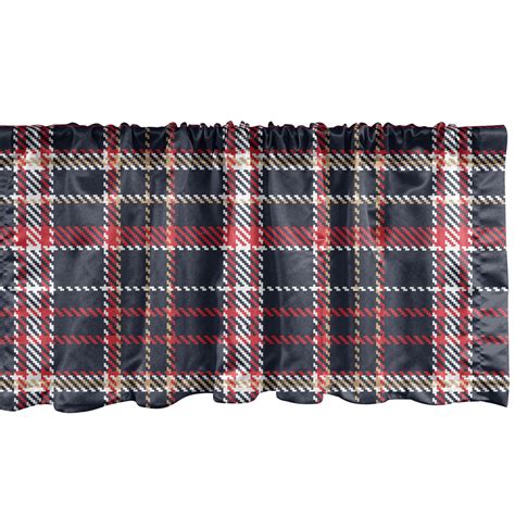 Ambesonne Plaid Window Valance Classical Pattern Traditional Origins