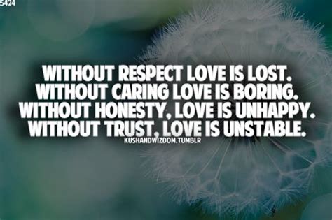 Without Respect Love Is Lost Without Caring Love Is Boring Without